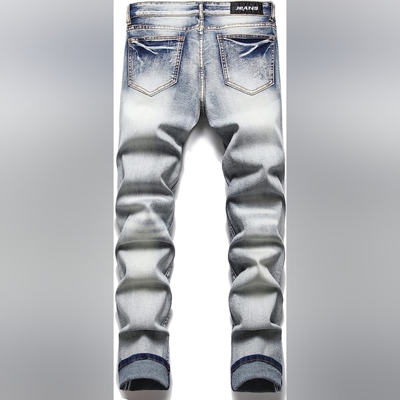 New Men's Designed Unique Street Urbanwear Jeans Multiple Sizes - Picture 3 of 4